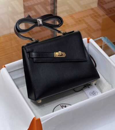 Replica Hermes Kelly Desordre Black - Best Fake Designer Bags