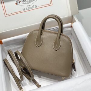 Replica Hermes Mini Bolide - Elephant Gray - Best Fake Designer Bags