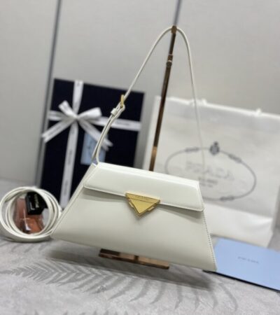 Replica Prada White Leather Handbag - Best Fake Designer Bags
