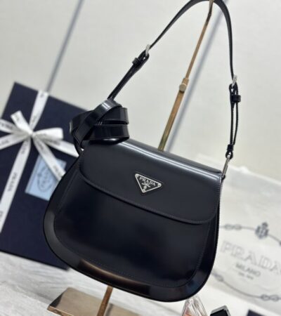 Replica Prada  Cleo Black Bag With Flap - Best Fake Designer Bags