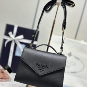 Replica Prada Saffiano Black Envelope - Best Fake Designer Bags