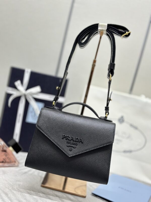 Replica Prada Saffiano Black Envelope - Best Fake Designer Bags