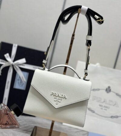 Replica Prada  Saffiano White Envelope - Best Fake Designer Bags