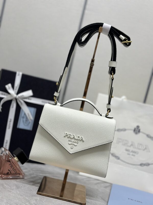 Replica Prada Saffiano White Envelope - Best Fake Designer Bags