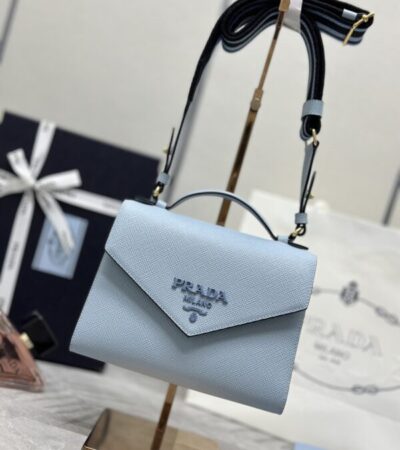Replica Prada  Saffiano Blue Envelope - Best Fake Designer Bags
