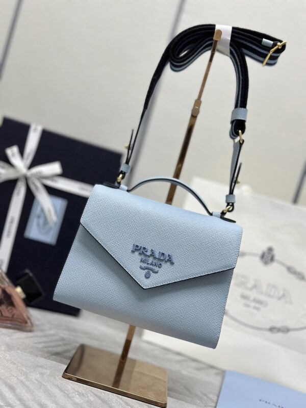 Replica Prada Saffiano Blue Envelope - Best Fake Designer Bags