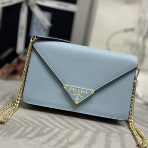 Replica Prada Saffiano Blue Small Envelope - Best Fake Designer Bags