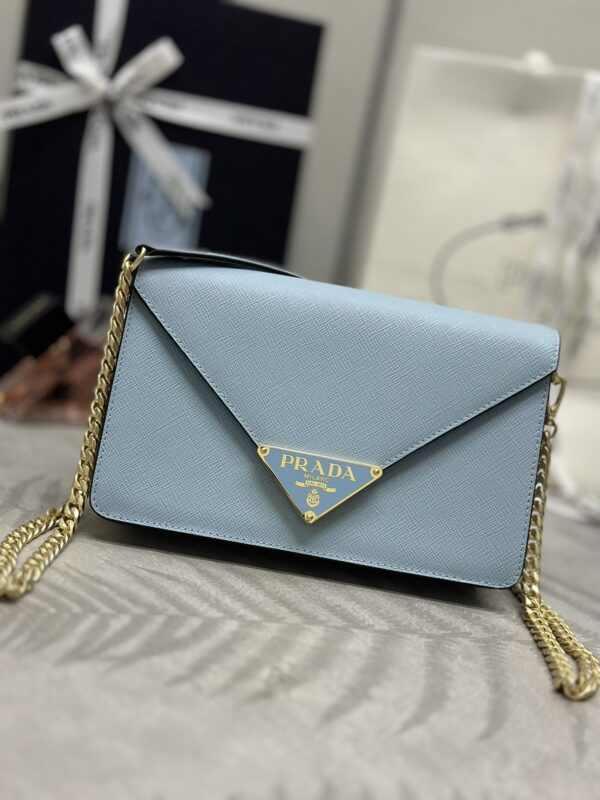 Replica Prada Saffiano Blue Small Envelope - Best Fake Designer Bags