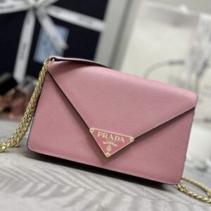 Replica Prada Saffiano Pink Small Envelope - Best Fake Designer Bags