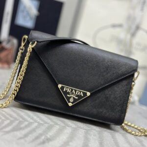Replica Prada Saffiano Black Small Envelope - Best Fake Designer Bags