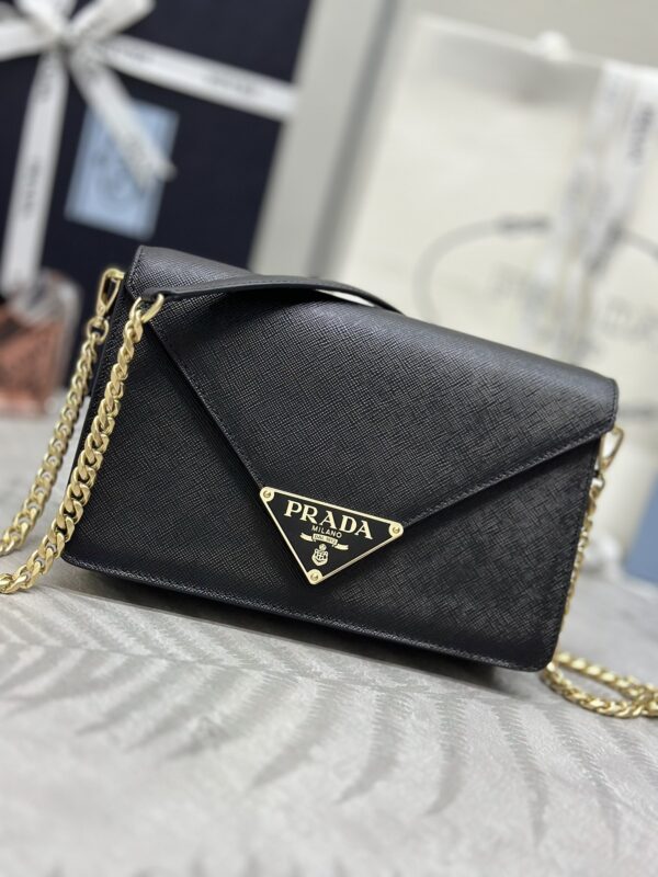 Replica Prada Saffiano Black Small Envelope - Best Fake Designer Bags