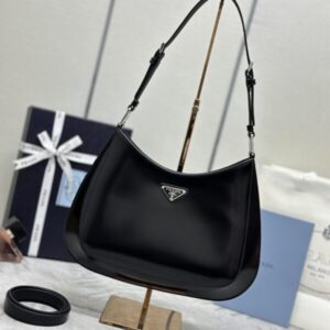 Replica Prada  Cleo Brushed Black Bag - Best Fake Designer Bags
