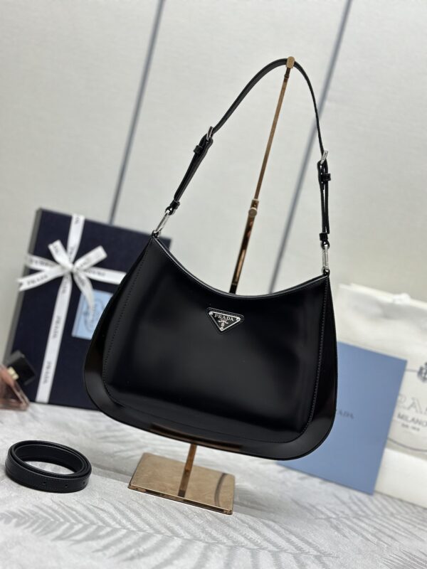Replica Prada  Cleo Brushed Black Bag - Best Fake Designer Bags