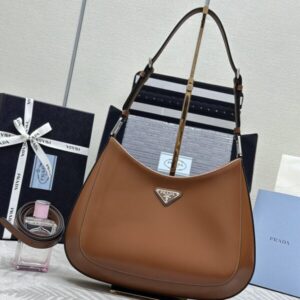 Replica Prada  Cleo Brushed Brown Bag - Best Fake Designer Bags