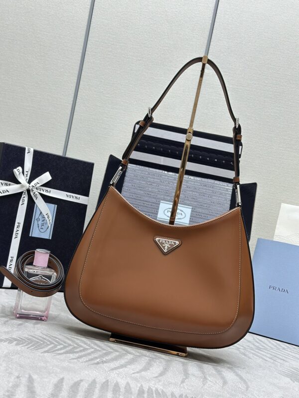 Replica Prada  Cleo Brushed Brown Bag - Best Fake Designer Bags