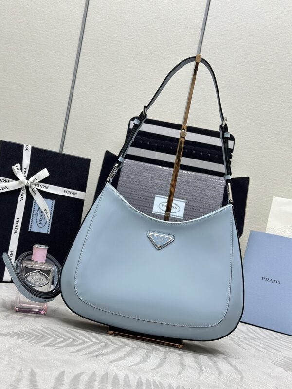 Replica Prada  Cleo Brushed Blue Bag - Best Fake Designer Bags