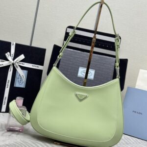 Replica Prada  Cleo Brushed Green Bag - Best Fake Designer Bags