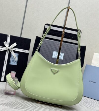 Replica Prada  Cleo Brushed Green Bag - Best Fake Designer Bags