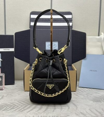 Replica Prada Black Re-Nylon Bucket Bag - Best Fake Designer Bags