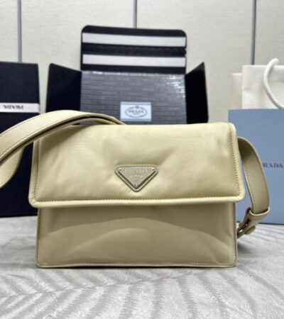 Replica Prada Re-Nylon Shoulder Bag Milk Tea - Best Fake Designer Bags