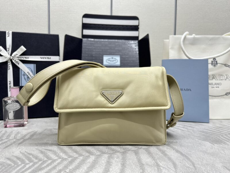 Replica Prada  Re-Nylon Shoulder Bag Milk Tea - Best Fake Designer Bags
