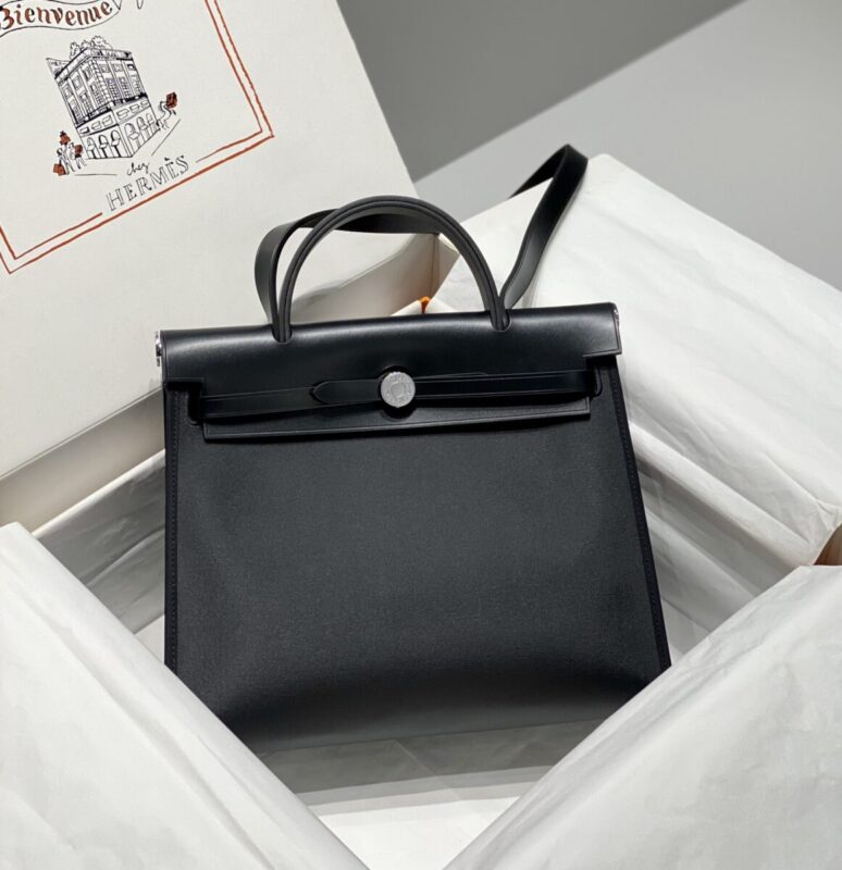 Replica Hermes Herbag 31cm Black - Best Fake Designer Bags