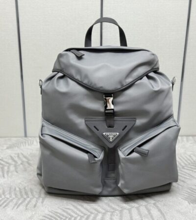 Replica Prada Re-Nylon Grey Backpack - Best Fake Designer Bags