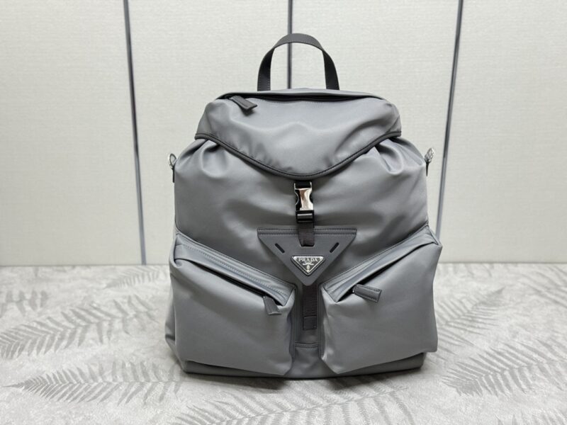 Replica Prada Re-Nylon Grey Backpack - Best Fake Designer Bags