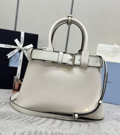 Replica Prada  White Buckle - Best Fake Designer Bags