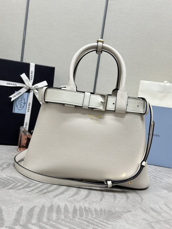 Replica Prada  White Buckle - Best Fake Designer Bags
