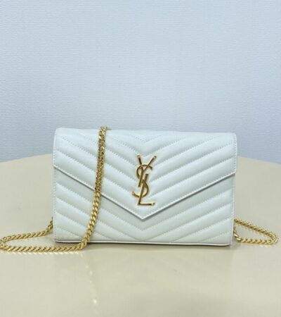 Replica YSL Envelope Clutch White - Best Fake Designer Bags
