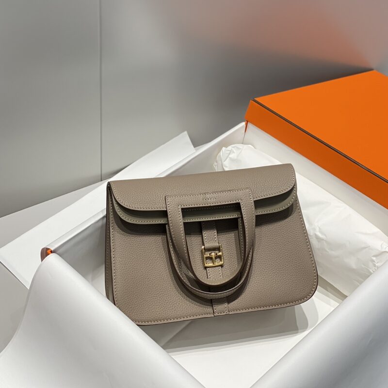 Replica Hermes Halzan Asphalt Gray - Best Fake Designer Bags