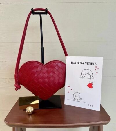 Replica Bottega Veneta Solstice Red Heart - Best Fake Designer Bags