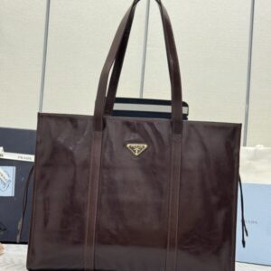 Replica Prada  Antique Nappa  Tote Dark Brown - Best Fake Designer Bags