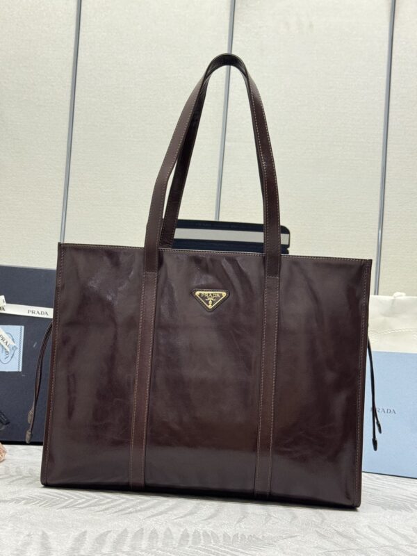 Replica Prada  Antique Nappa  Tote Dark Brown - Best Fake Designer Bags