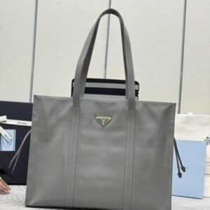 Replica Prada  Antique Nappa  Tote Grey - Best Fake Designer Bags