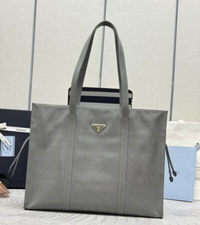 Replica Prada  Antique Nappa  Tote Grey - Best Fake Designer Bags