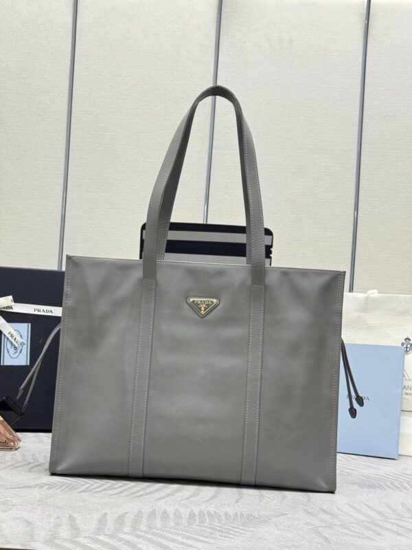 Replica Prada  Antique Nappa  Tote Grey - Best Fake Designer Bags