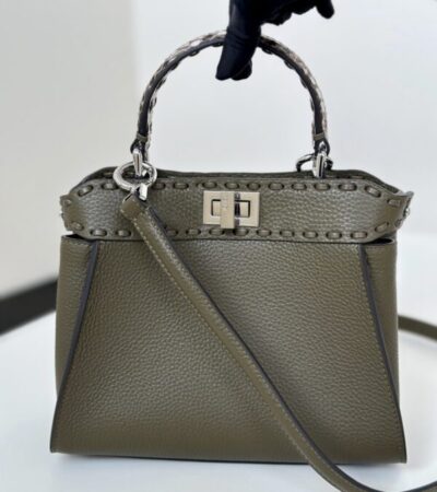 Replica Fendi Peekaboo Khaki Python Handle - Best Fake Designer Bags