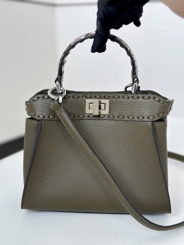 Replica Fendi Peekaboo Khaki Python Handle - Best Fake Designer Bags