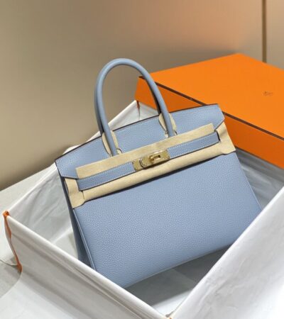 Replica Hermes Birkin Linen Blue - Best Fake Designer Bags