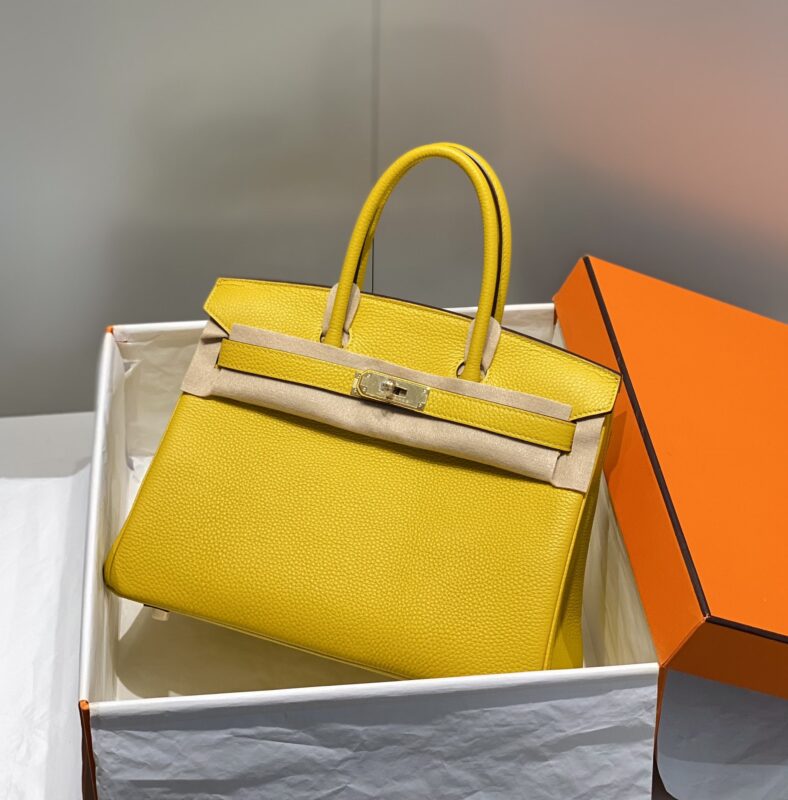 Replica Hermes Birkin Amber Yellow - Best Fake Designer Bags