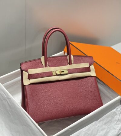 Replica Hermes Birkin Bordeaux Red - Best Fake Designer Bags