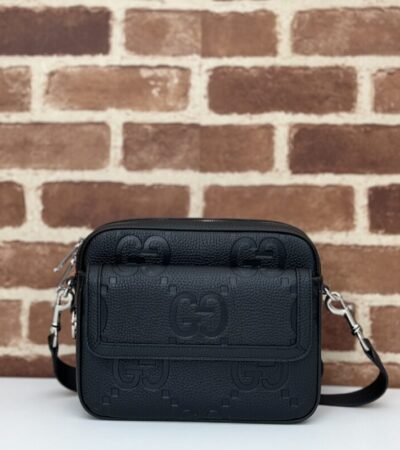 Replica Gucci Jumbo GG Crossbody Black - Best Fake Designer Bags