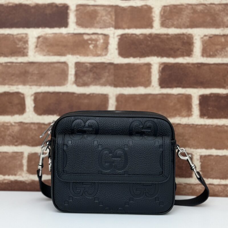 Replica Gucci Jumbo GG Crossbody Black - Best Fake Designer Bags