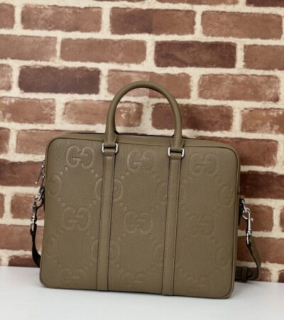 Replica Gucci  Briefcase GG Leather Brown - Best Fake Designer Bags