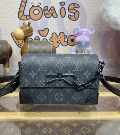 Replica Louis Vuitton Steamer Wearable Wallet Black Canvas - Best Fake Designer Bags