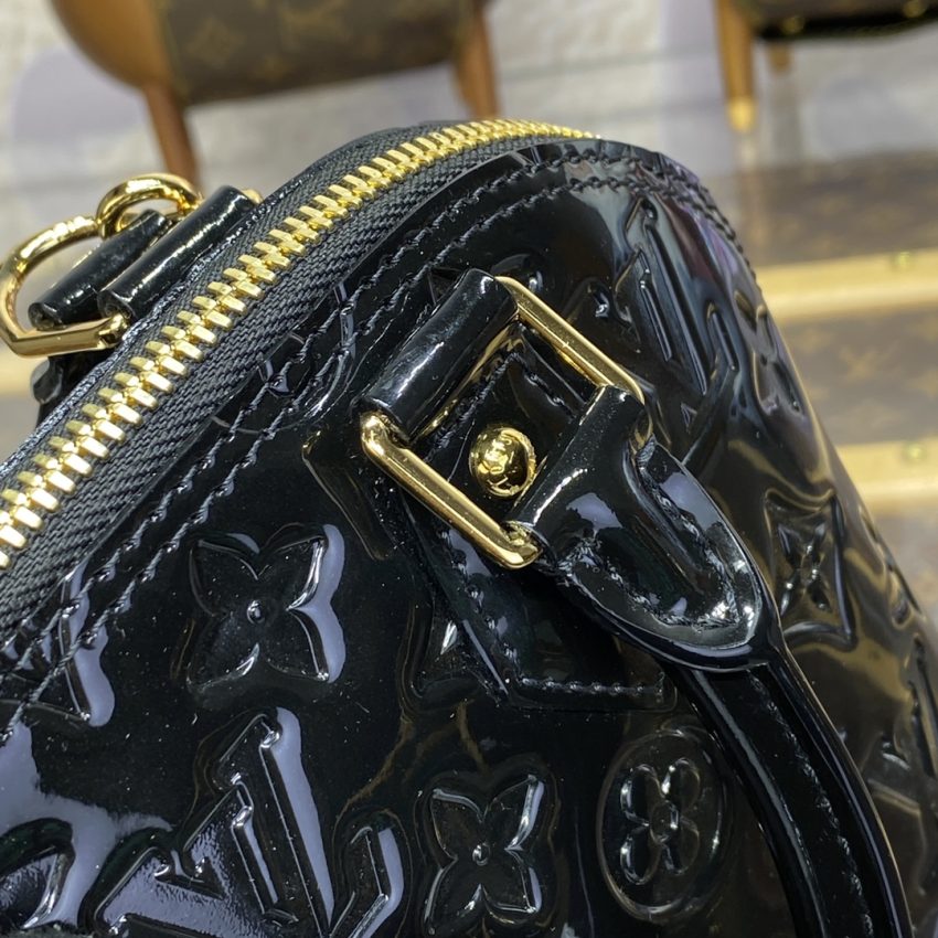 Replica Louis Vuitton Alma BB Black Patent - elite superclone designer purse