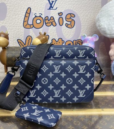 Replica Louis Vuitton Trio Messenger Blue&White - Best Fake Designer Bags