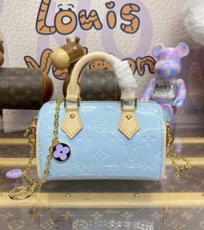 Replica Louis Vuitton Speedy Nano Blue Patent - Best Fake Designer Bags